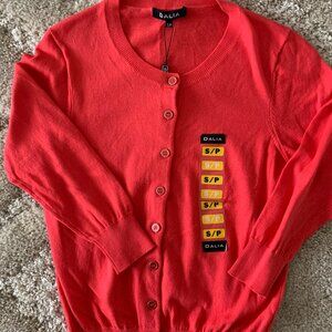 Dalia Coral Cardigan/Sweater  Size Small NWT